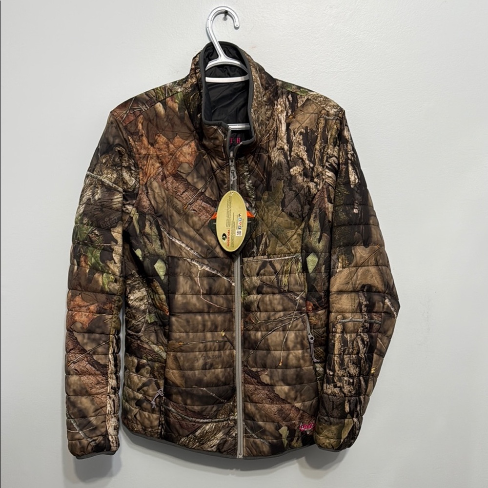 Mossy Oak Brown and Green Puffer Reversable Jacket
